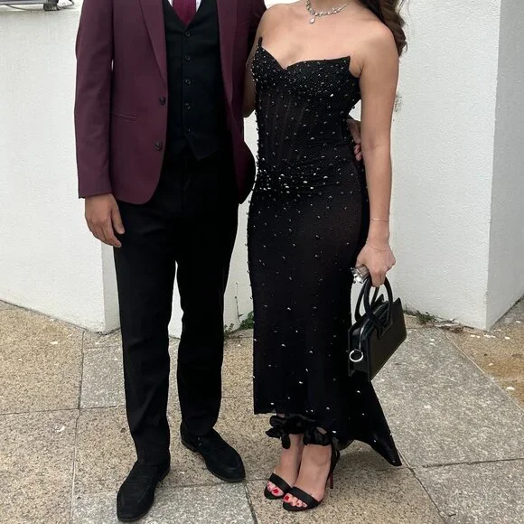 chinese dress ladies Miss Circle Women Fatima Black Crystal Sleeveless Corset Mermaid Maxi Dress main image 1